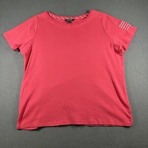 Lauren Ralph Lauren Shirt Womens‎ 2X Pink Crewneck Short Sleeve Striped Accents